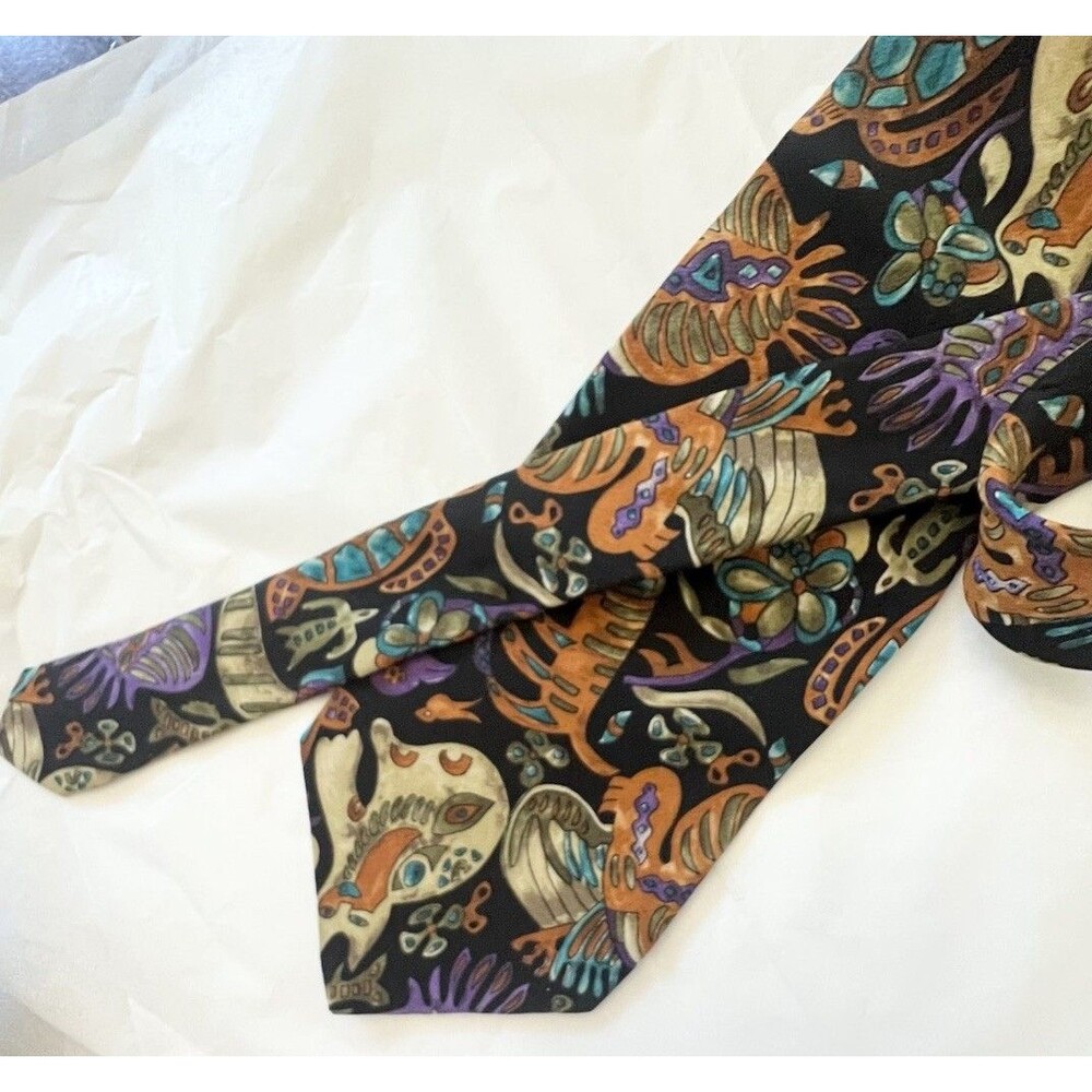 CHARLES JOURDAN Paris 100% silk NECKTIE made in ITALY Dress tie Artsy 80s